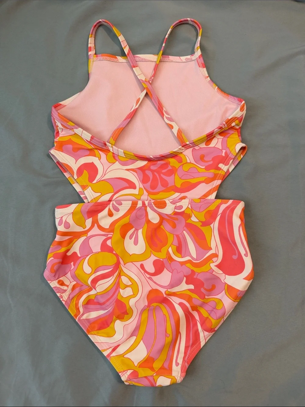 GAP Pink, Orange & Yellow Swirl One-Piece Swim